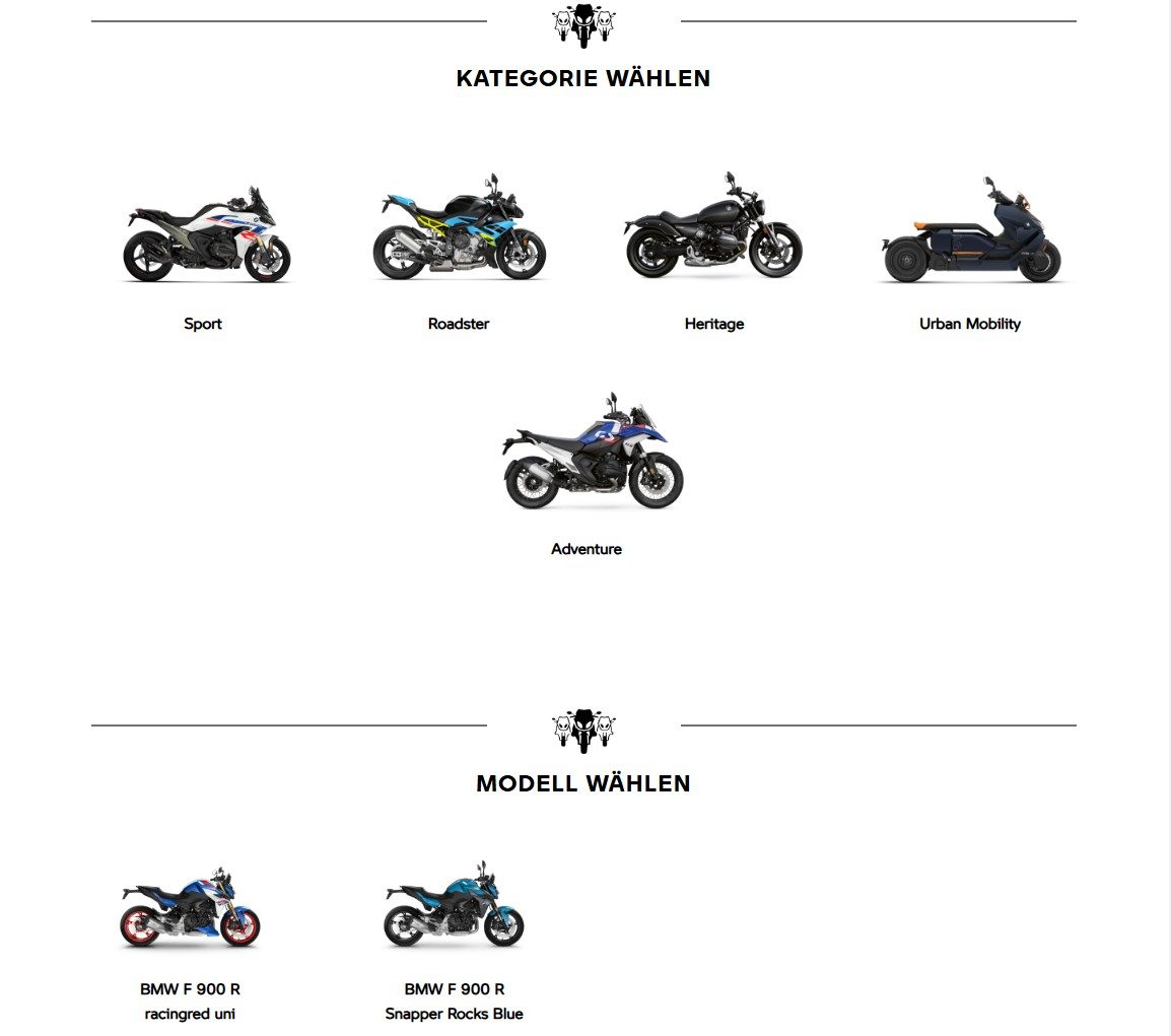 selection category bmw motorrad BMW Motorrad Model Categories